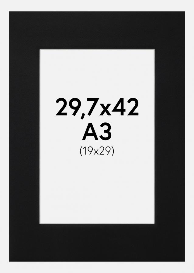 Artlink Passe-partout Zwart Standaard (Witte kern) 29,7x42 cm (19x29)