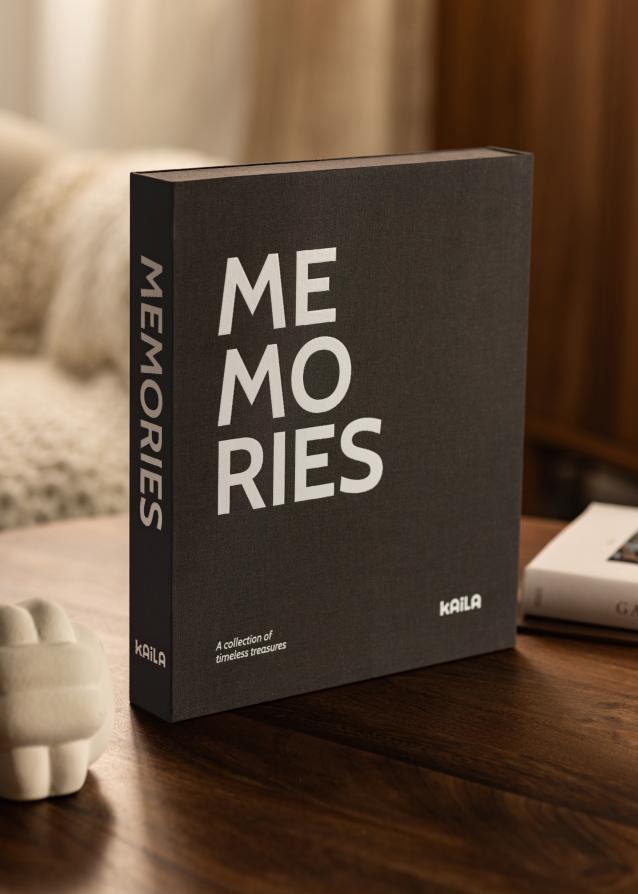 KAILA KAILA MEMORIES Black/White - Coffee Table Photo Album (60 Zwarte zijden)