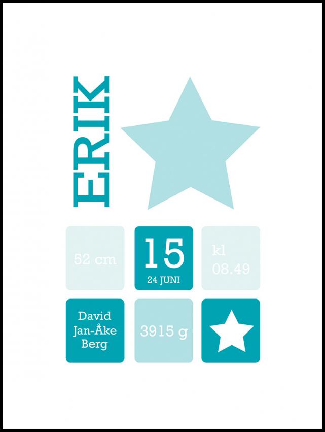 Personlig poster Star Birth Poster Turquoise