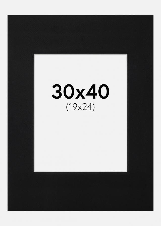 Artlink Passe-partout Zwart Standaard (Witte kern) 30x40 cm (19x24)