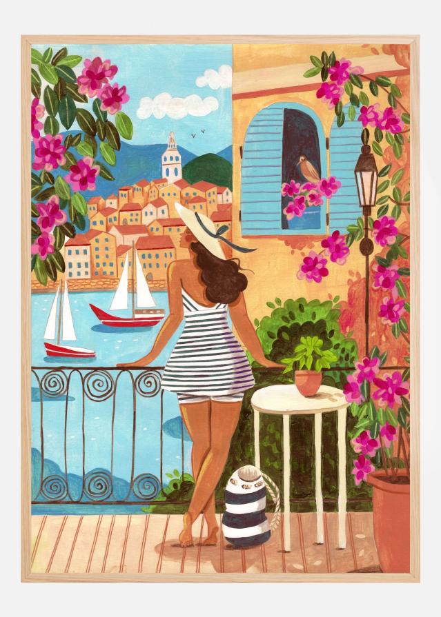 Bildverkstad Travel woman in Saint-Tropez Poster