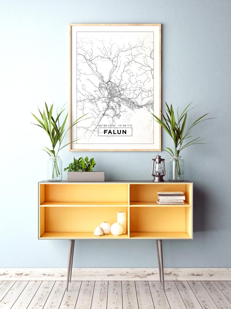 Bildverkstad Map - Falun - White Poster