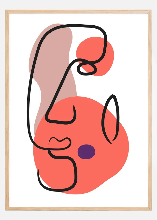 Bildverkstad Abstract Face - Red III Poster