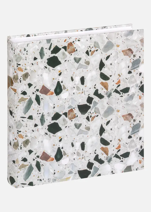 Walther Terrazzo stone Album Zwart - 28x29 cm (60 Witte zijden / 30 bladen)