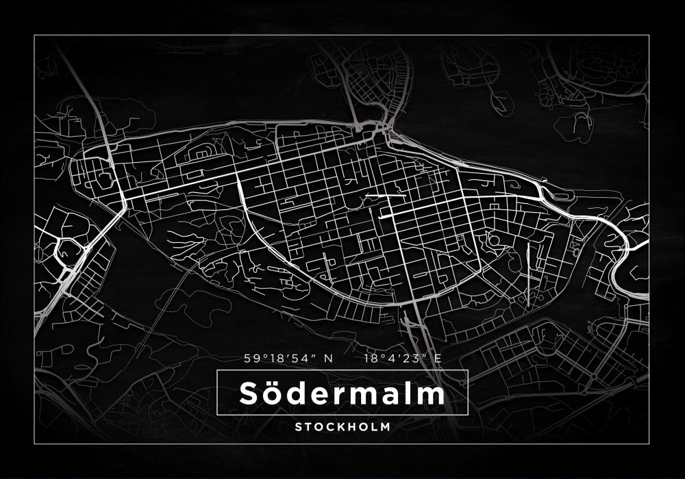 Bildverkstad Map - Södermalm - Black Poster