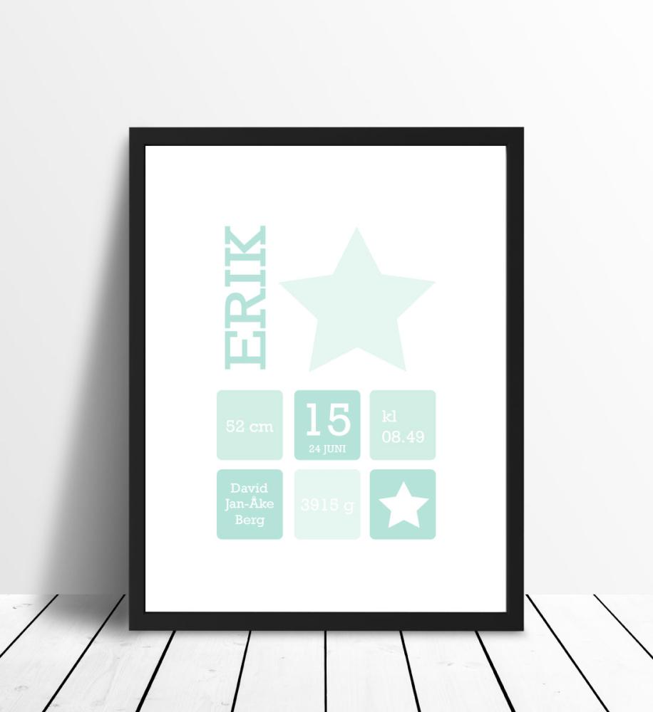 Personlig poster Star Birth Poster II Green