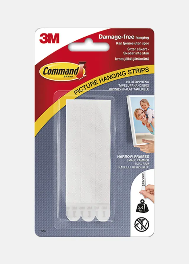 Focus 3M Command Narrow Posterbevestiging Wit - 5,4 kg