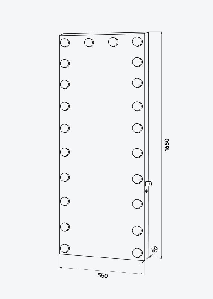 KAILA KAILA Spiegel Tall LED Zwart 55x165 cm