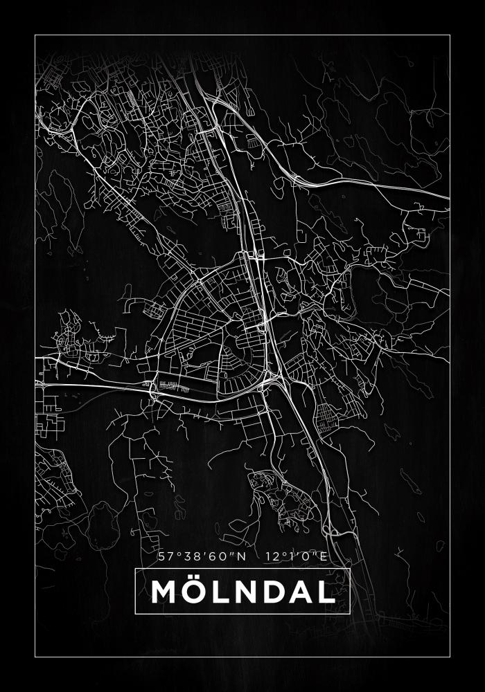 Bildverkstad Map - Mölndal - Black Poster