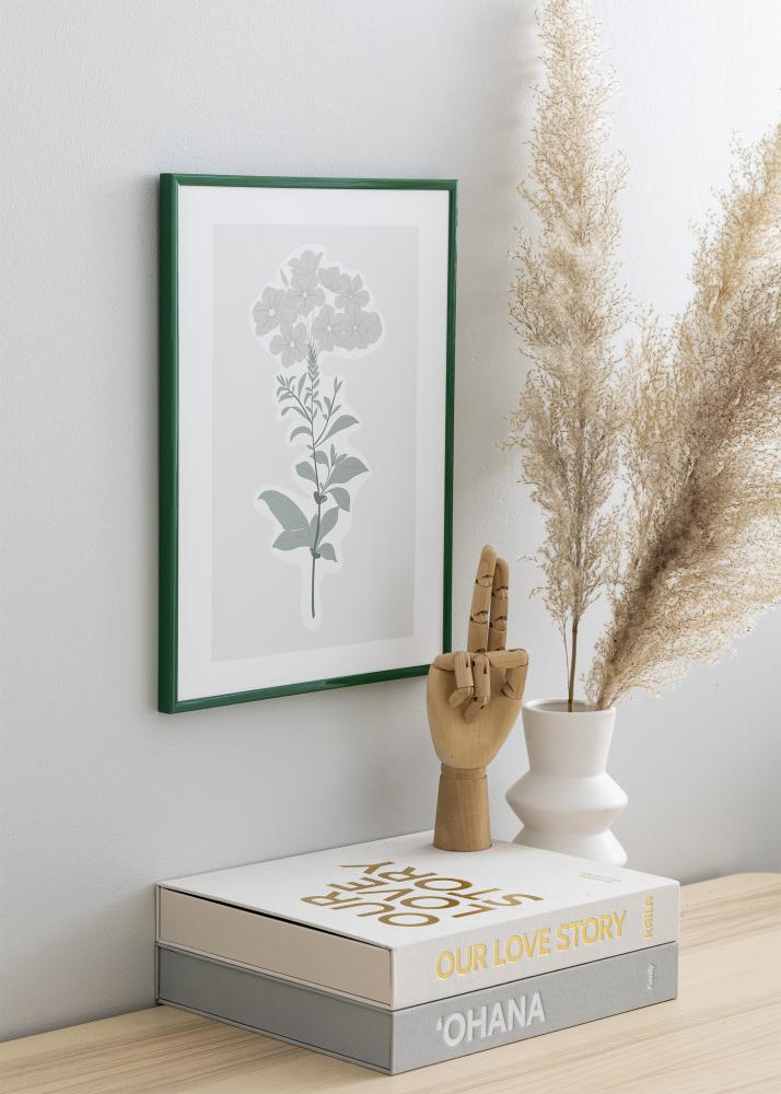 Ram med passepartou Fotolijst New Lifestyle Moss Green 70x100 cm - Passe-partout Wit 59,4x84 cm