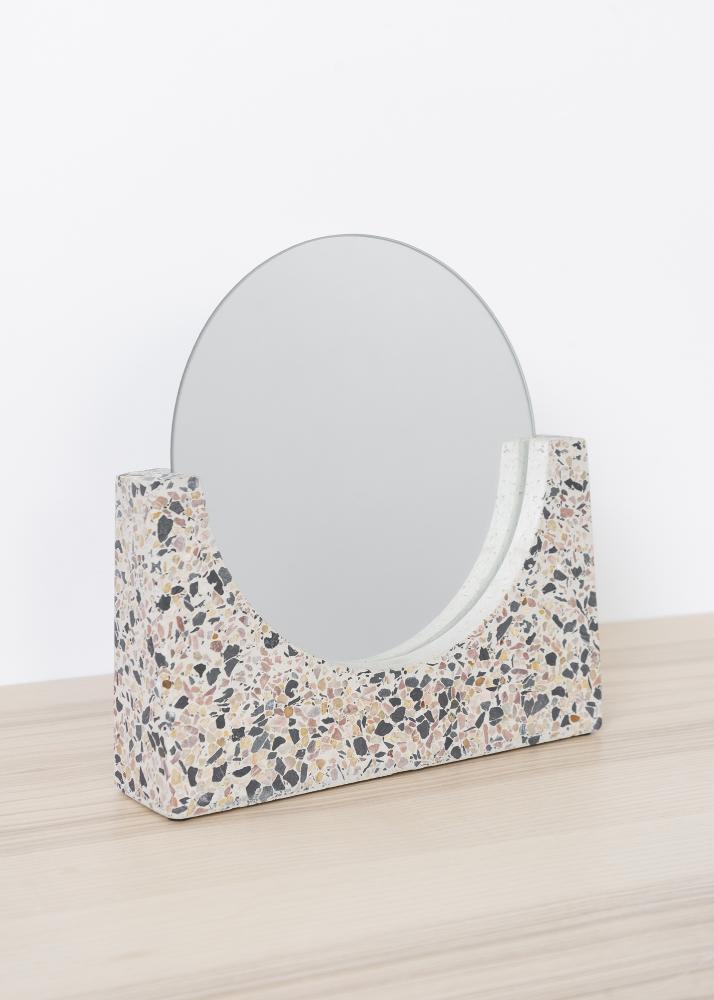 Hübsch Tafelspiegel Terrazzo Wit 17 cm Ø