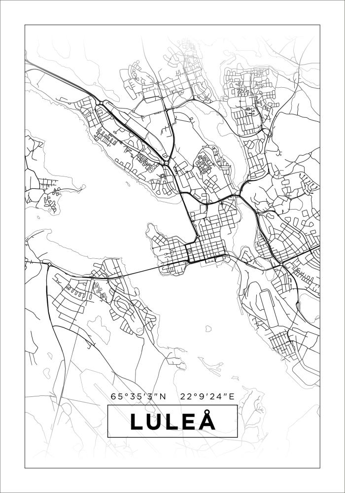 Bildverkstad Map - Luleå - White Poster