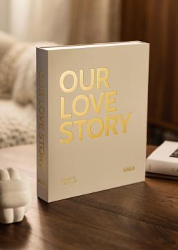 KAILA KAILA OUR LOVE STORY Creme - Coffee Table Photo Album (60 Zwarte zijden)