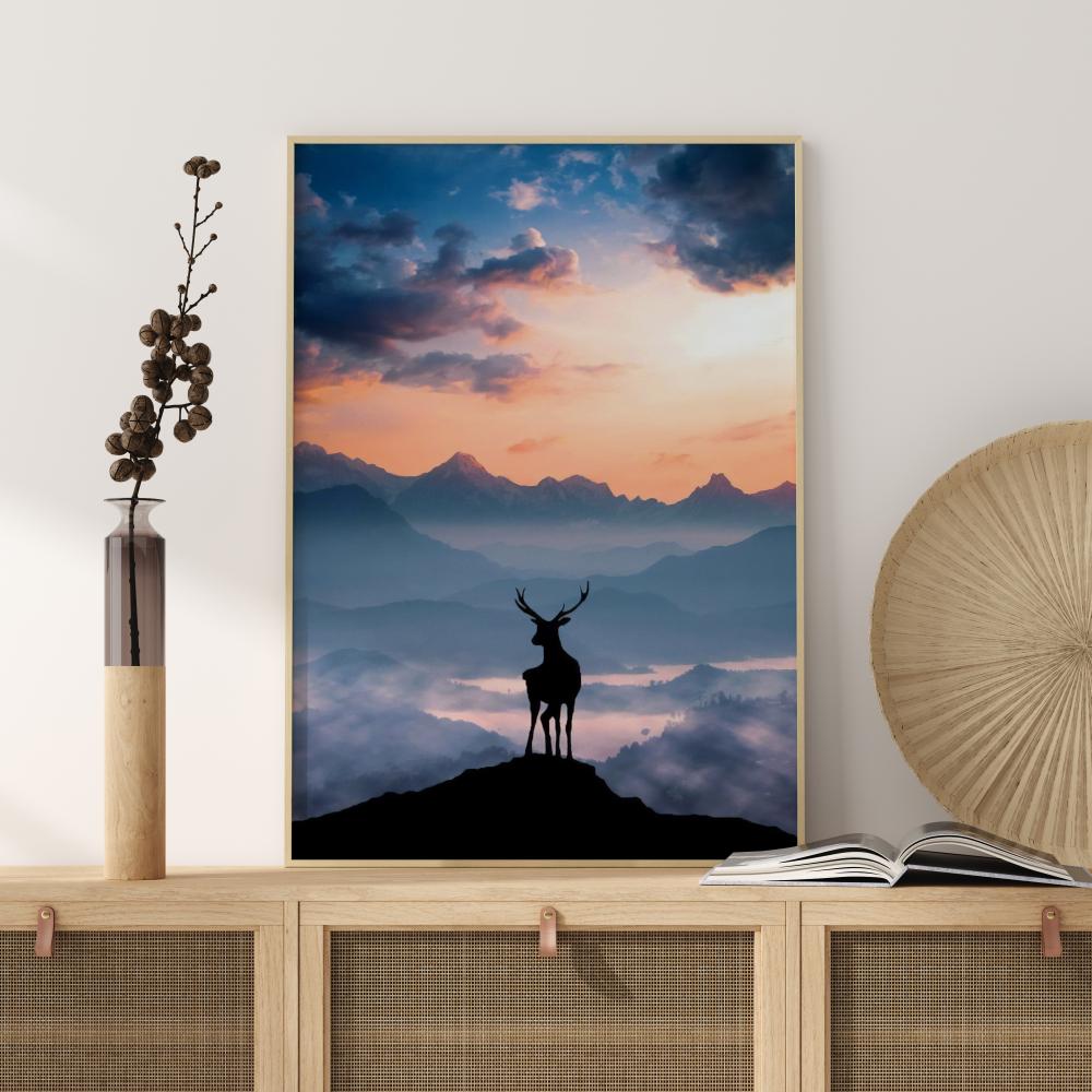 Bildverkstad Heavenly Blue Deer Poster