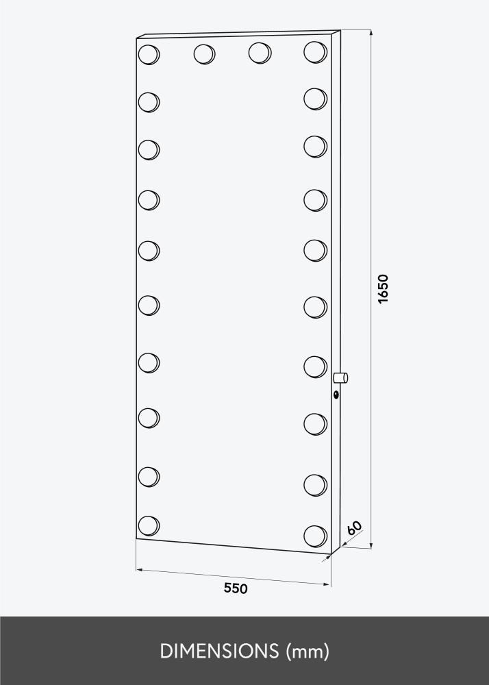 KAILA KAILA Spiegel Tall LED Zwart 55x165 cm