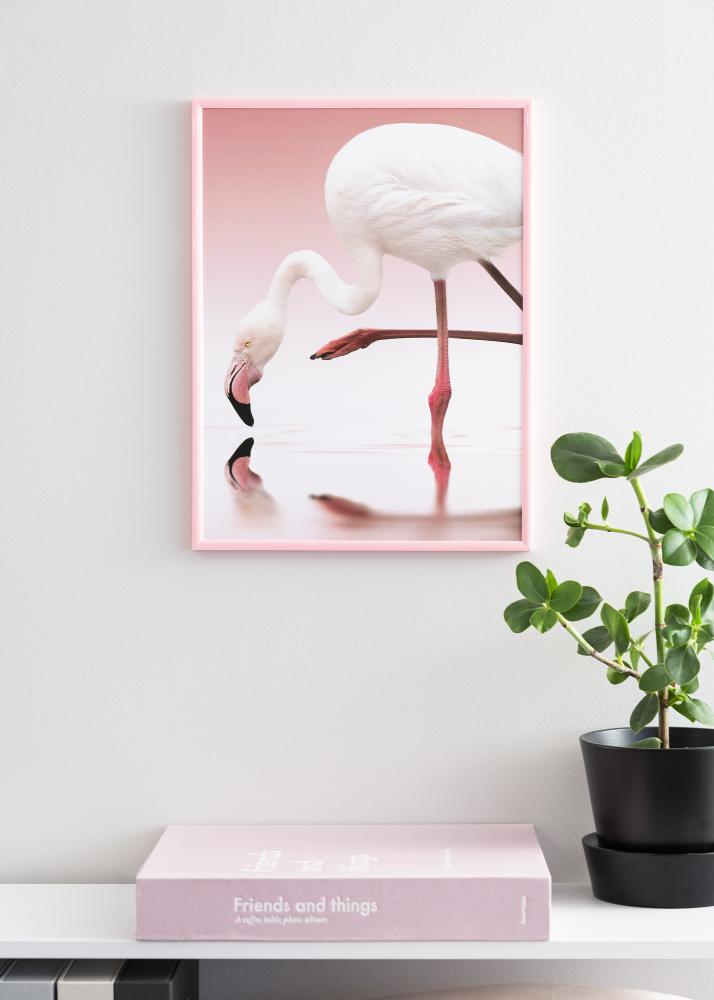 Ram med passepartou Fotolijst New Lifestyle Roze 70x100 cm - Passe-partout Wit 59,4x84 cm (A1)