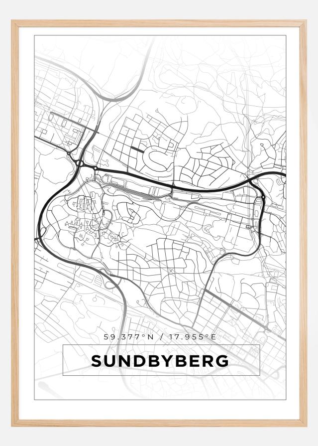 Bildverkstad Map - Sundbyberg - White Poster