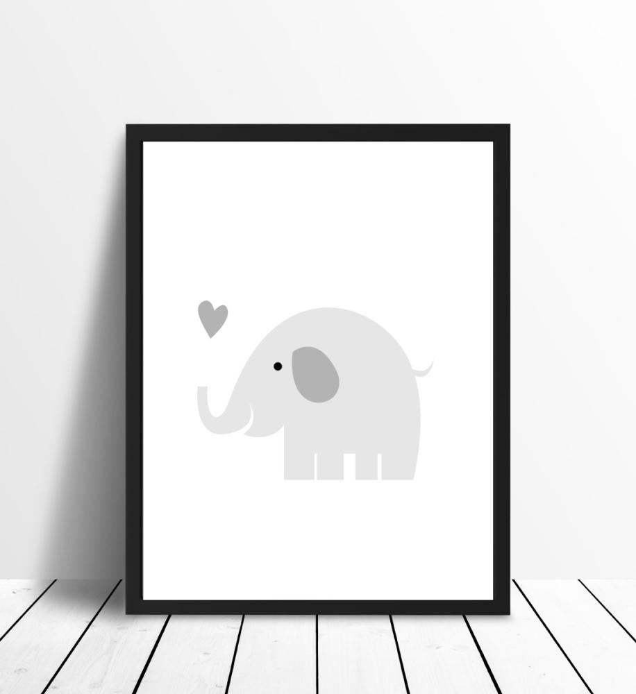 Bildverkstad Olifant Solo - Dofgrijs Poster