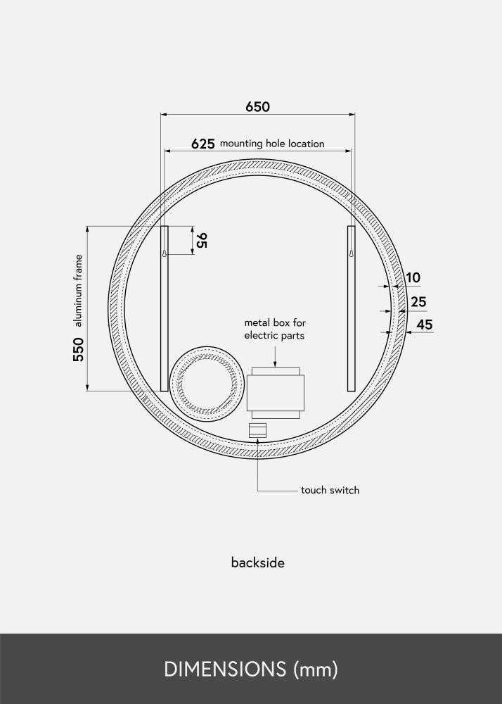 KAILA KAILA Spiegel Circular Magnifying LED 100 cm Ø