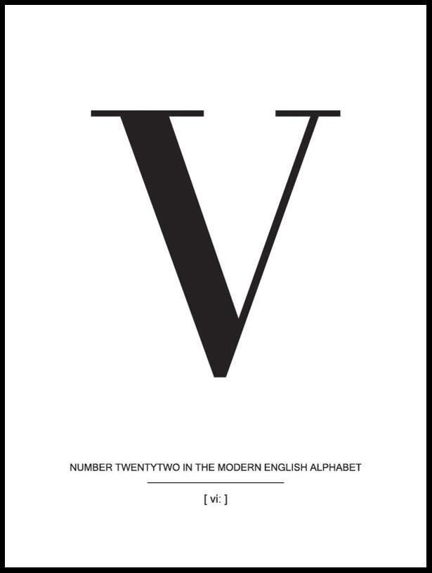 Bildverkstad Letter V Poster