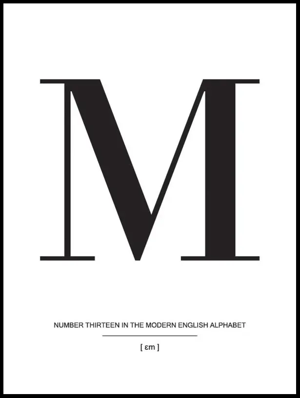 Bildverkstad Letter M Poster