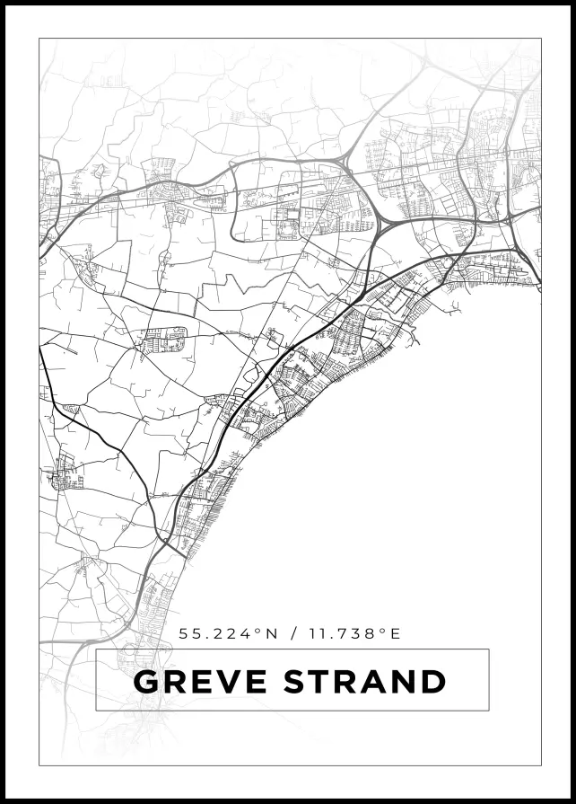 Bildverkstad Map - Greve Strand - White Poster