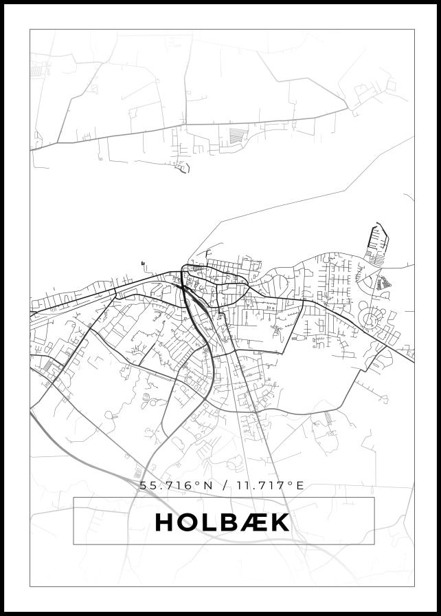 Bildverkstad Map - Holbæk - White Poster