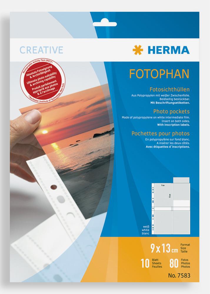  Herma foto insteekhoezen 9x13 cm staand - 10-pack witte