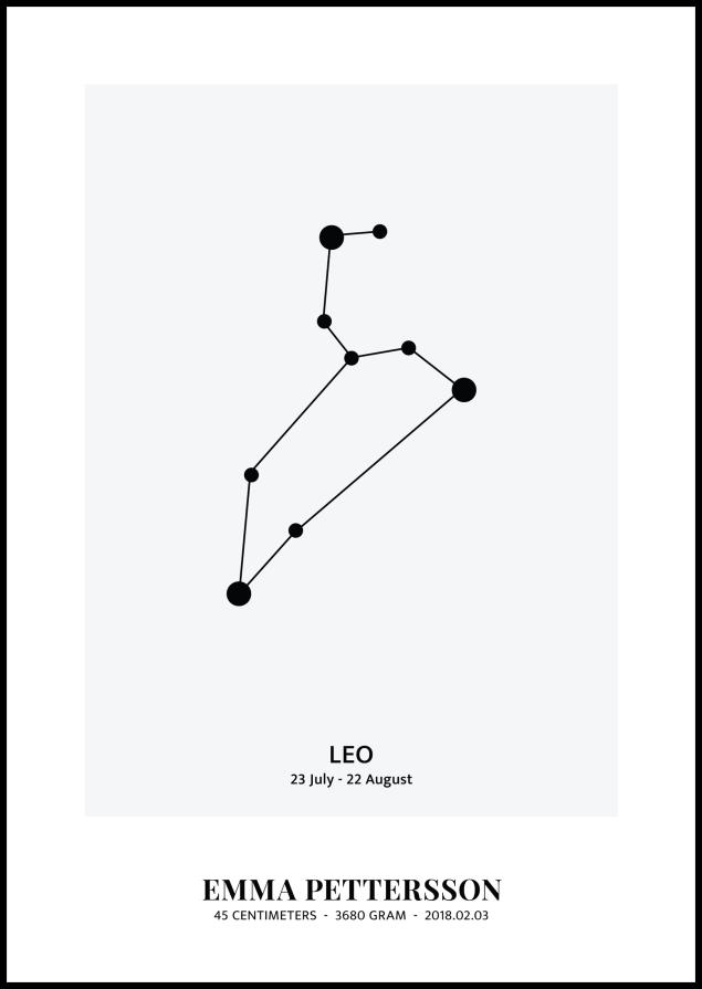 Personlig poster Leo - Sterrenbeeld