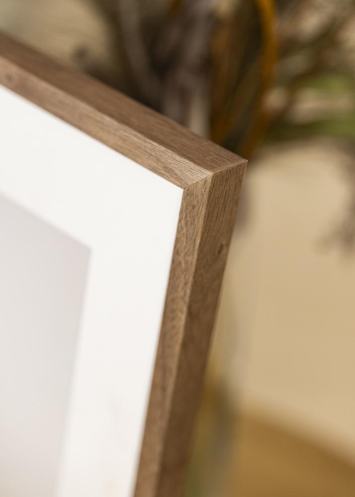 Ram med passepartou Fotolijst Soul Walnut Veneer 50x60 cm - Passe-partout Wit 40x50 cm