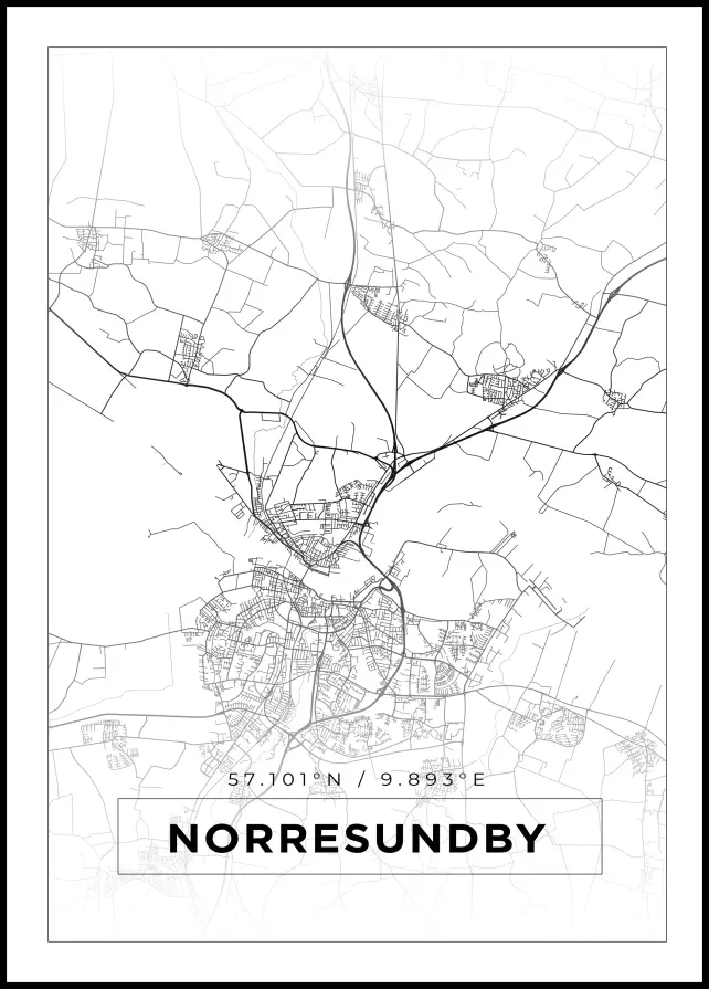 Bildverkstad Map - Norresundby - White Poster