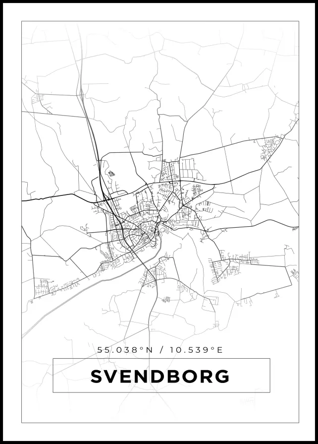 Bildverkstad Map - Svendborg - White Poster