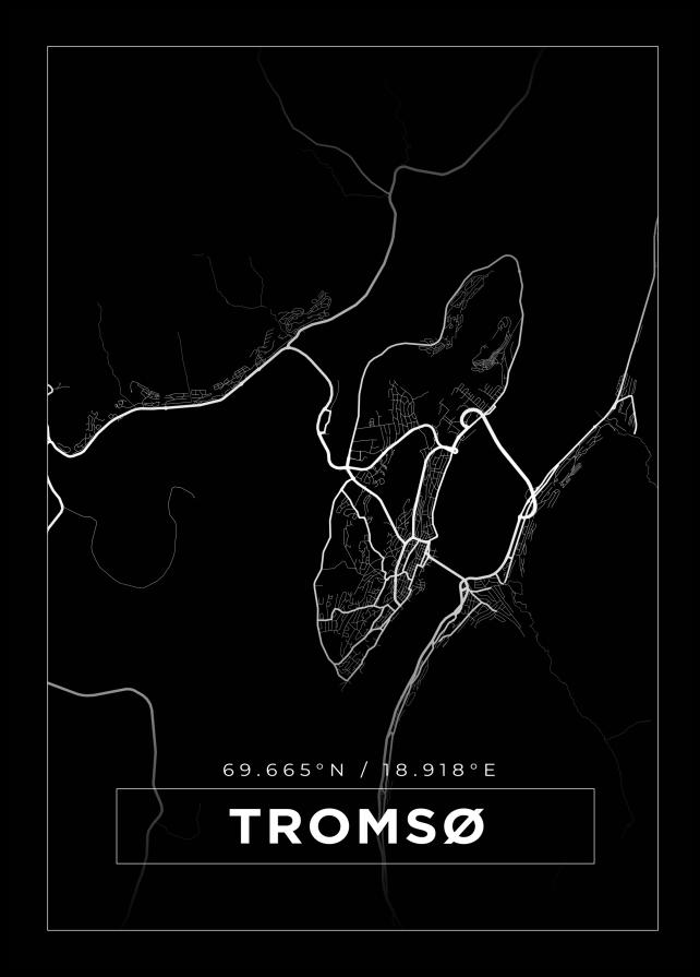 Bildverkstad Map - Tromsø - Black Poster