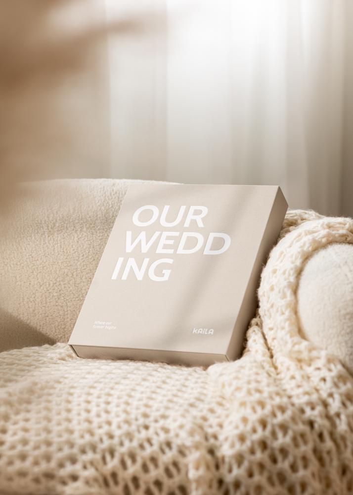 BGA KAILA OUR WEDDING Creme - Coffee Table Photo Album (60 Zwarte zijden)