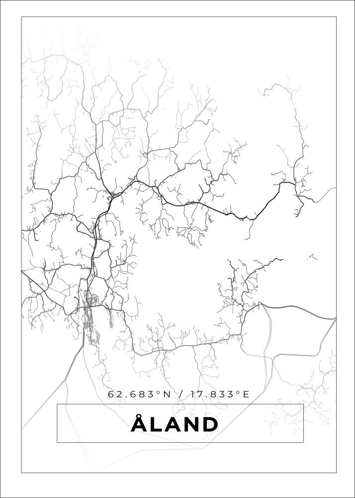 Bildverkstad Map - Åland - White Poster