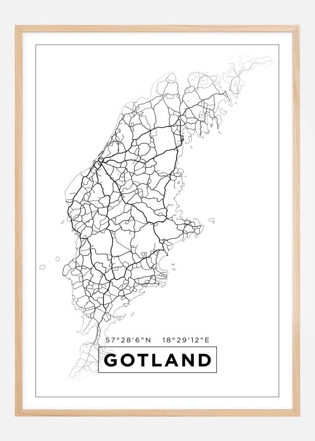 Bildverkstad Map - Gotland - White Poster