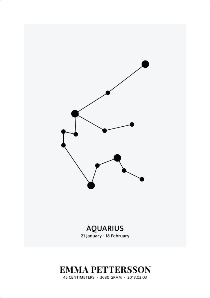 Personlig poster Aquarius - Star Sign