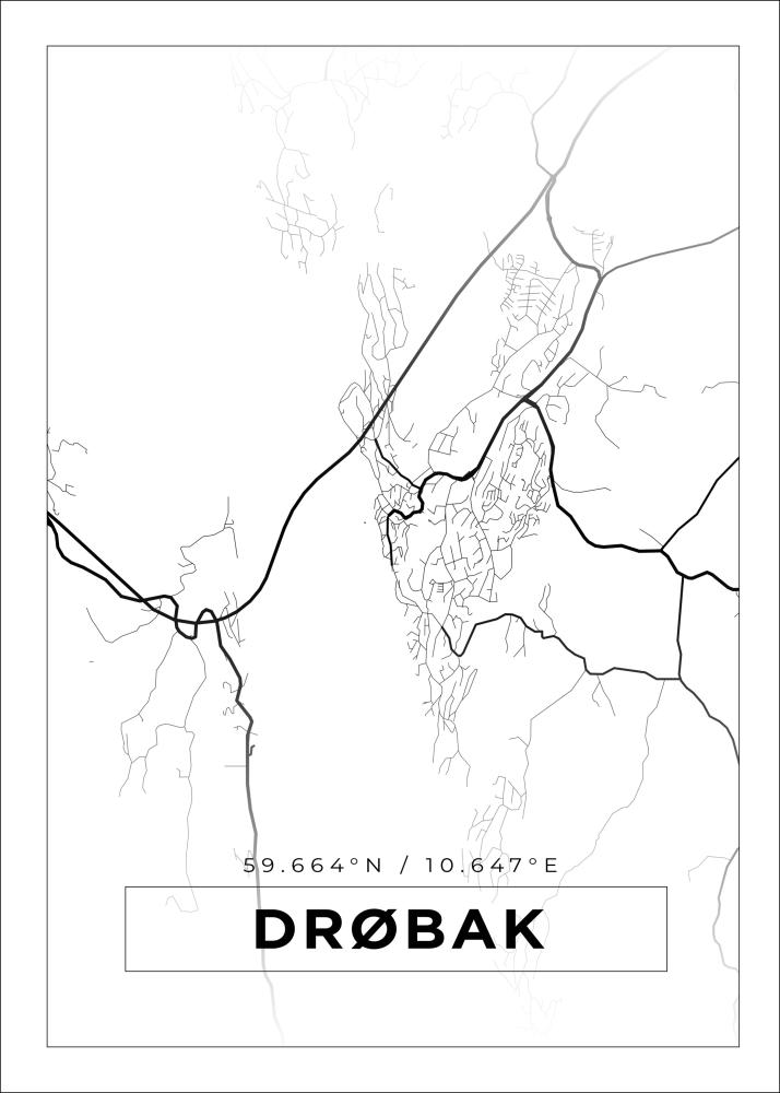 Bildverkstad Map - Drøbak - White Poster