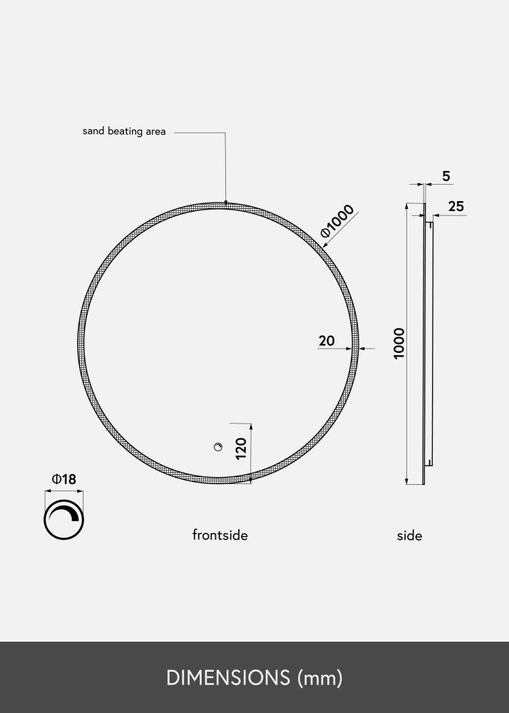 KAILA KAILA Spiegel Frost LED 100 cm Ø