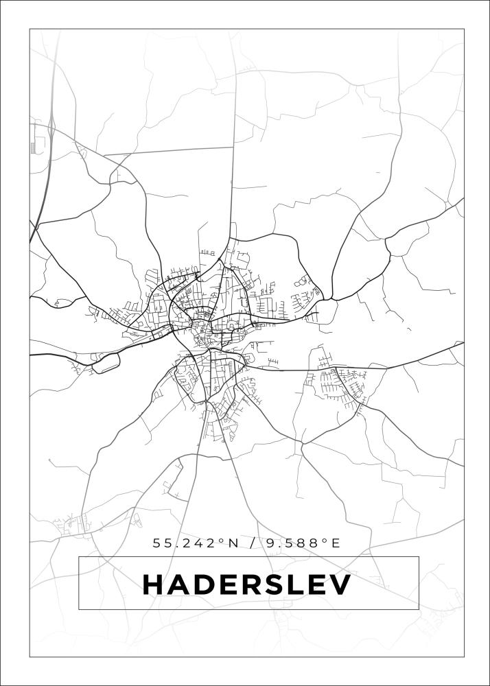 Bildverkstad Map - Haderslev - White Poster