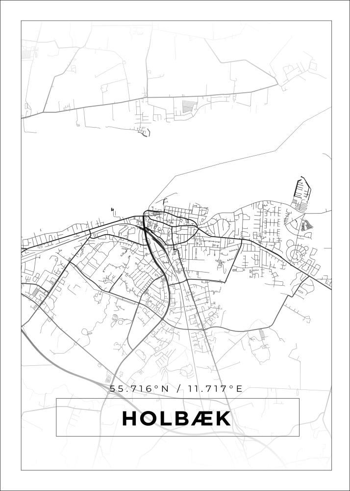 Bildverkstad Map - Holbæk - White Poster