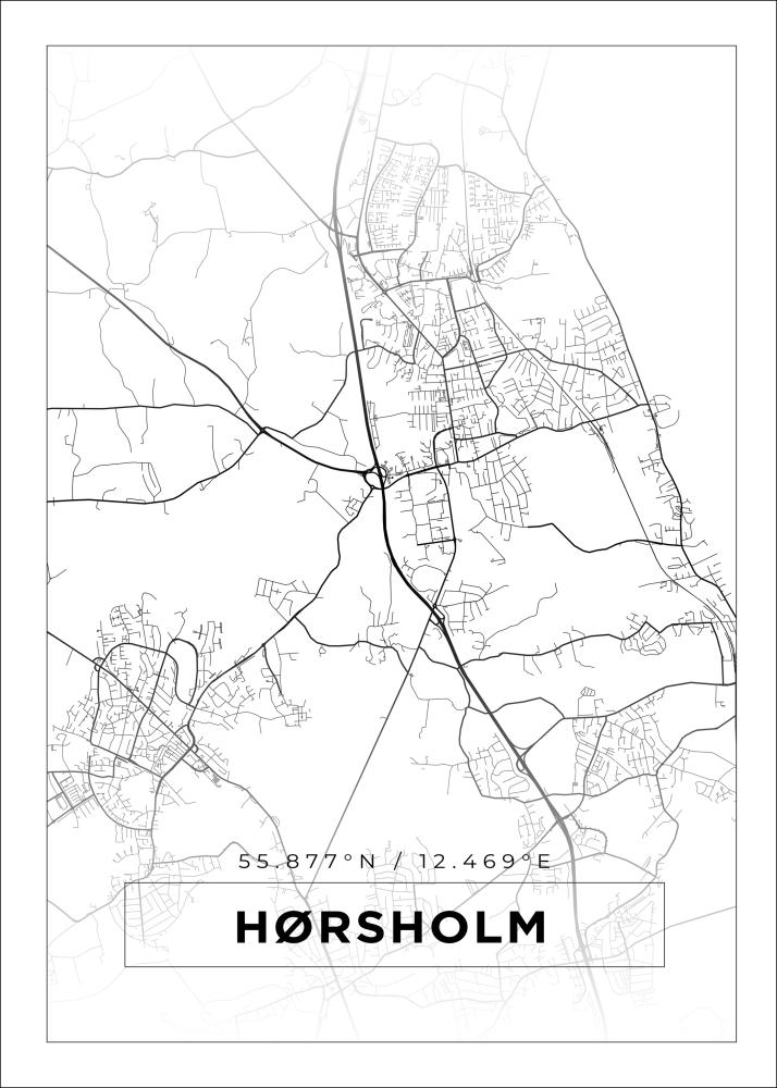 Bildverkstad Map - Hørsholm - White Poster