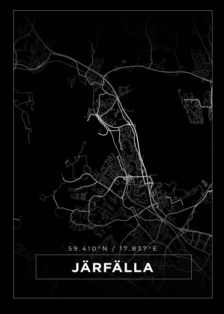 Bildverkstad Map - Järfälla - Black Poster