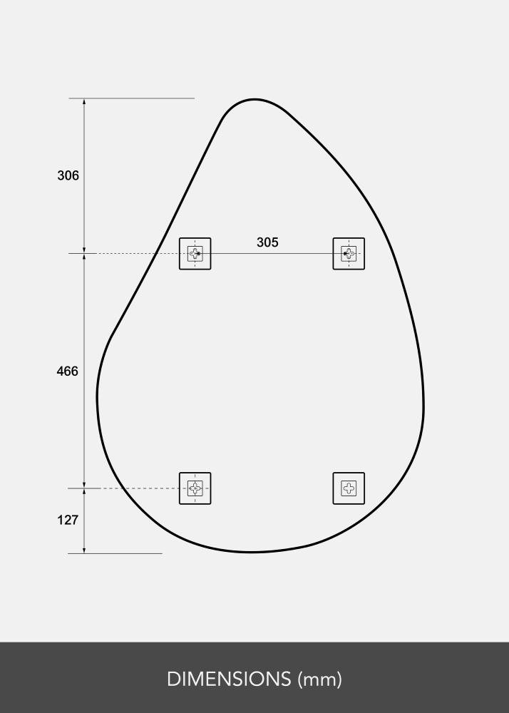 BGA Spiegel Droplet 65x90 cm