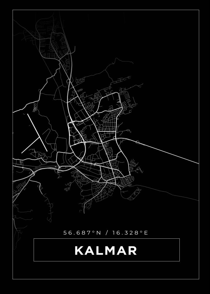 Bildverkstad Map - Kalmar - Black Poster