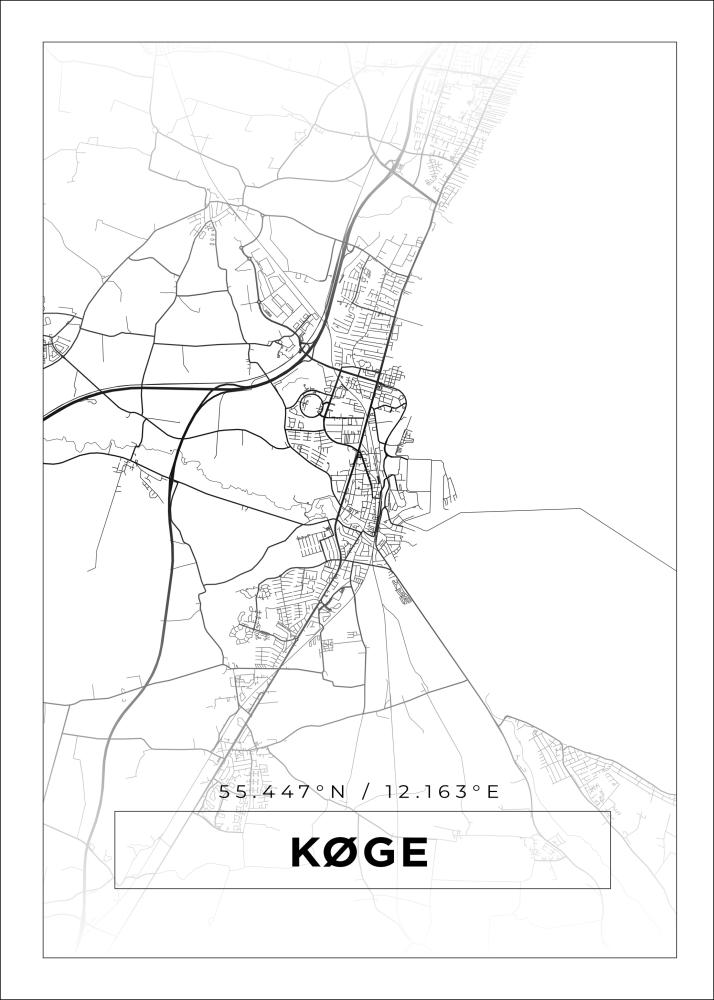 Bildverkstad Map - Køge - White Poster