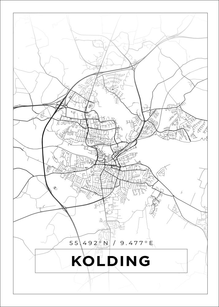 Bildverkstad Map - Kolding - White Poster