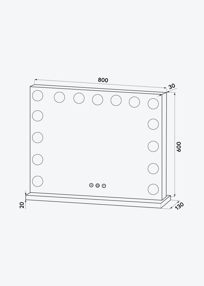 KAILA KAILA Make-up spiegel Vanity LED 15 Wit 80x60 cm