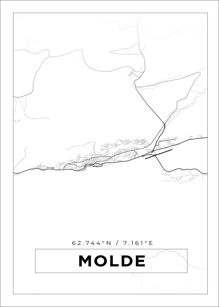 Bildverkstad Map - Molde - White Poster