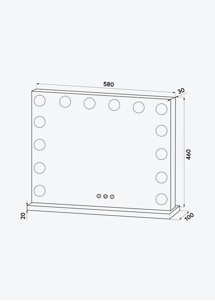 KAILA KAILA Make-up spiegel Base LED 14 Zilver 56x46 cm